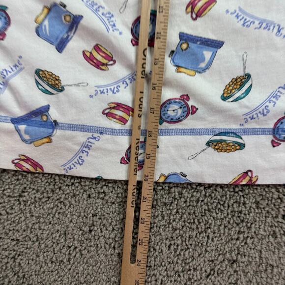 VINTAGE Intimates Shirt Womens S White Blue Rise And Shine Pajamas Ladies READ - Picture 7 of 9